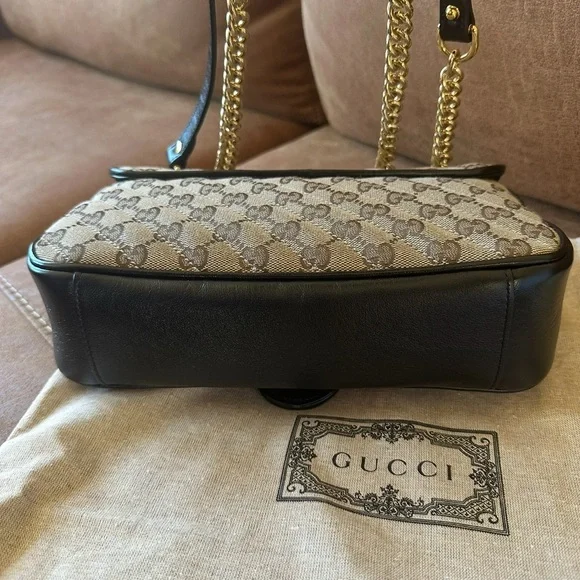 GUCCI Monogram Matelasse Diagonal Medium GG Marmont Shoulder Bag - Picture 5 of 15